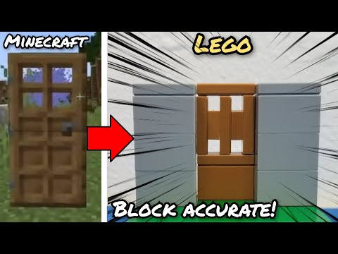 How to build a Block Accurate LEGO Minecraft Oak Door! (building tutorial)