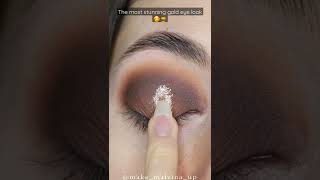 Best gold eye makeup for a makeup beginner 🥰 #shorts