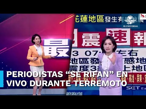 En pleno terremoto en Taiwan, periodistas “se la rifan” en vivo y no dejan de conducir noticieros