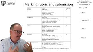Research Report Module 2025 Part 8 marking rubric