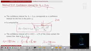 Lec 8F: Confidence interval and prediction interval for the line