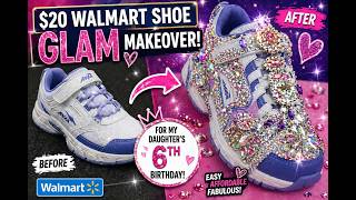I Turned a $20 Walmart AVIA Shoe into a GLAM Birthday Sneaker 💎 (DIY Bling Tutorial)