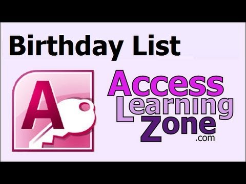 Microsoft Access cumpleaños y aniversario Tutorial