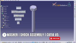 Unlock the Secrets of Shock Assembly Design: 7) Hexagonal Bolt Creation in CATIA V5  #shockassembly