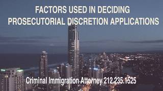 Factors used in Deciding Prosecutorial Discretion Applications