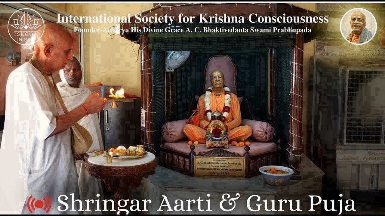 🌼 Śṛṅgār Ārati & Guru Pūjā Darśan | ISKCON Indore | 4th march 2026| Śrī Śrī Radha Govind Mandir 🌼