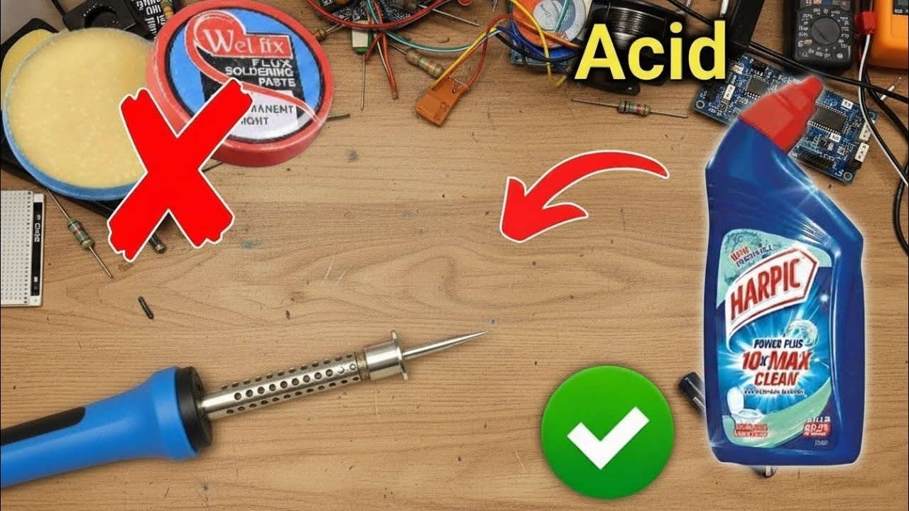 DIY Soldering Flux at Home Using Toilet Cleaner Acid at Home 🏠
