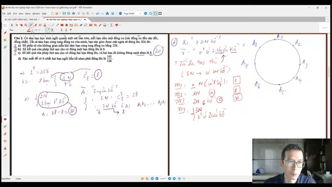 Đề thi thử TN THPT lần 1 Sở Lạng Sơn 2026: Năm vị trí A,B,C,D,E: Sau 6 lần di chuyển trở về vị trí A