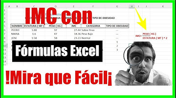 Calcular Indice de Masa Corporal "IMC" con Fórmulas Excel