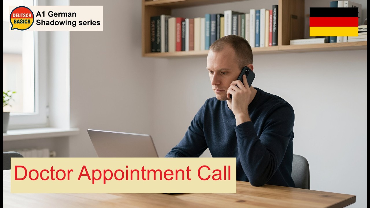A1 German Shadowing Practice #26 – Doctor Appointment Call - Arzttermin vereinbaren