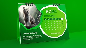 How To Design Desk Calendar 2024 In Adobe Photoshop | Free Calendar Template