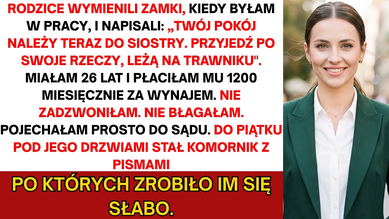 Wróciłam z pracy i znalazłam nowy zamek w drzwiach. Moje ubrania i buty mojej córki leżały na rozgrzanym betonie, a w telefonie czekała wiadomość od matki: "Twój pokój jest teraz pokojem twojego...
