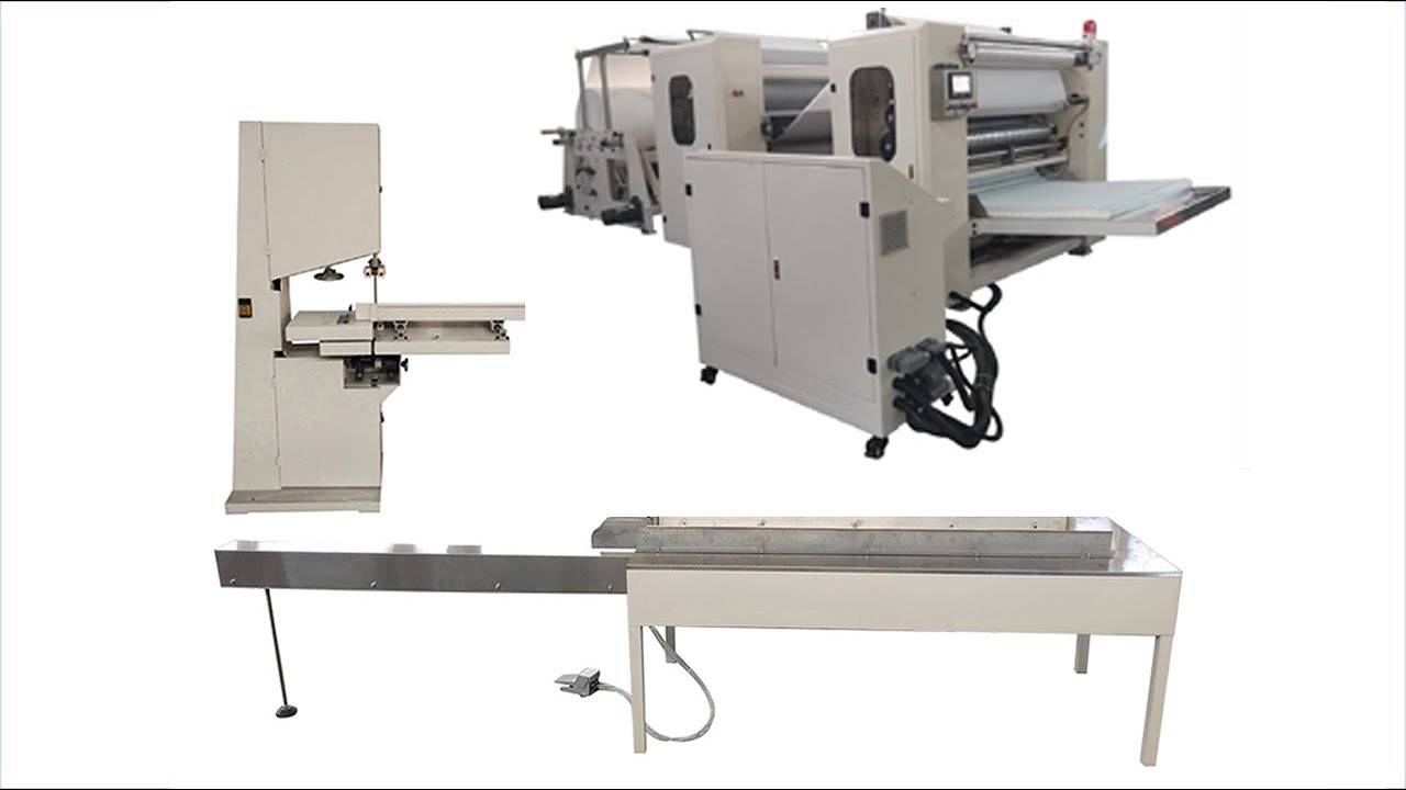 Semi automatic N fold hand towel paper glue lamination machine production line in Kazakhstan