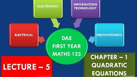 DAE Math(123) Chap1 Exercise 1.1 1st Year Paper A - Electrical / Electronics / IT / Mechatronics