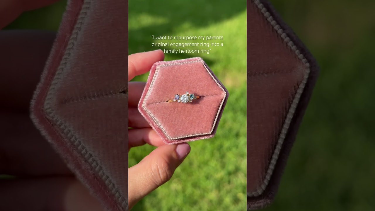 Family Heirloom Birthstone Ring using clients diamond 🩵✨👏🏻 