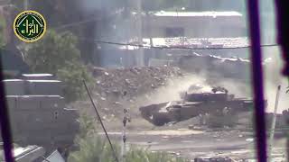 T 72 tank  Syria  direct hit