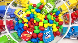 Mixing Color Cars Toys Lightning Mcqueen &amp; Rainbow Candy