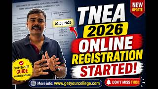 TNEA 2026 Registration Started ✅ Counselling Schedule Released tnea2026  #getyourcollege