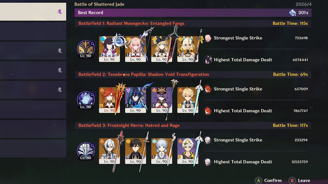 6.5/Luna VI Stygian Dire Full | C1R0 Linnea, C0 Navia WGS, C0R1 Arlecchino | Genshin Impact