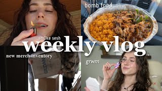 FADED WEEKLY VLOG: i got an embroidery machine, dispo trip, grocery shopping, good food, grwm & more