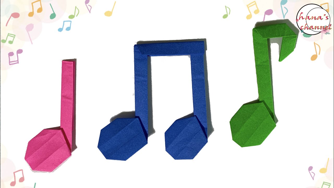折り紙】音符の3種?How to make paper Music Notes#음표#四分音符#八 