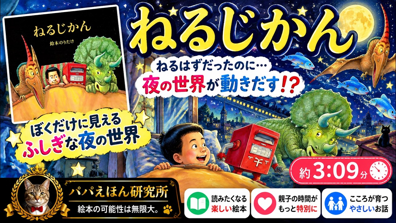 おもしろ【123歳】ねるじかん【読み聞かせ】鈴木のりたけ／パパえほん
