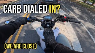 The First Real Test Ride on my 212 Swapped Grom Clone