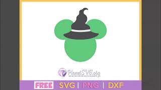 Minnie Witch Hat SVG Free Download Cut File for Cricut Silhouette Happy Halloween PNG Clipart screenshot 4
