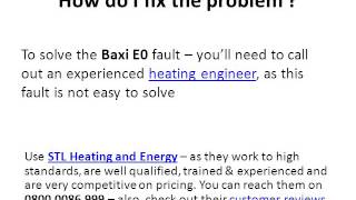 Baxi E0 Error
