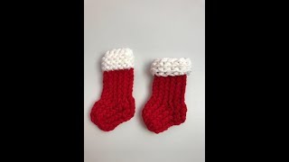 How to Loom Knit a Christmas Mini Stocking (Beginner friendly)