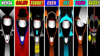 Incredibox Sprunki Phase 4 But Everyone Is Wenda Vs Caleb Vs Funbot Vs Oren Vs Sky Vs Brud Vs Raddy