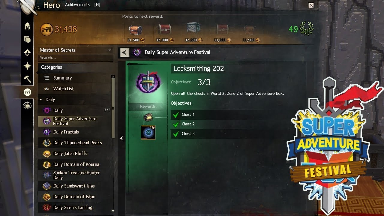 Locksmithing 202 - SAB Daily - Guild Wars 2