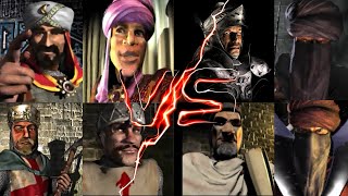 SALADIN EMIR LIONHEART SHERIFF VS WOLF CALIPH FREDERICK WAZIR | Stronghold Crusader Ai Battle