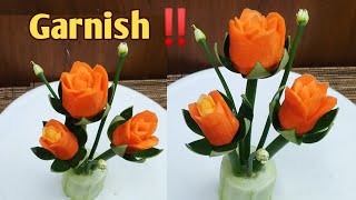 GARNISH MAWAR DARI WORTEL‼️HIASAN TUMPENG// HOW TO MAKE CARROT FLOWER GARNISH CARVING