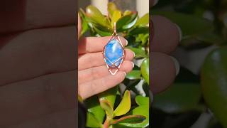 Criss Cross Wire Wrapped Cabochon Pendant #wireworks #jewelry #handmade @OxanaCrafts