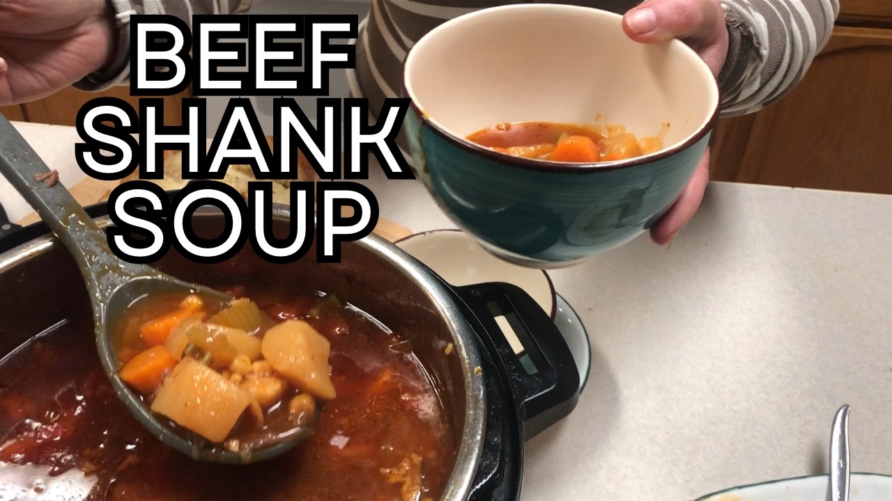 Warm Hearty Soup From Beef Shanks In The Instant Pot
