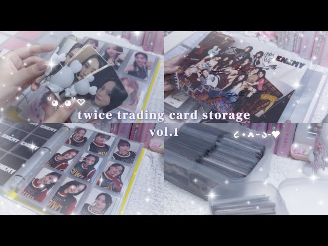Storing trading cards while reporting on the release event] TWICE