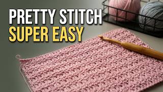 Easy Crochet Stitch Pattern #001 | Beautiful One-Row Repeat for Blankets, Scarves & More