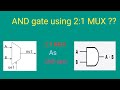 Implement AND gate using 2:1 MUX | design AND gate using MUX/ create AND gate using 2:1 MUX