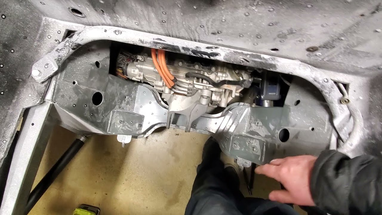 First test fit of the Bolt EV motor in the DeLorean!