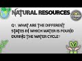 Q1. What are the different States in which water is found during the water cycle?