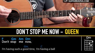 Miniatura de vídeo de "DON´T STOP ME NOW - QUEEN 🎸 Cover de guitarra con acordes | Guitarraviva"