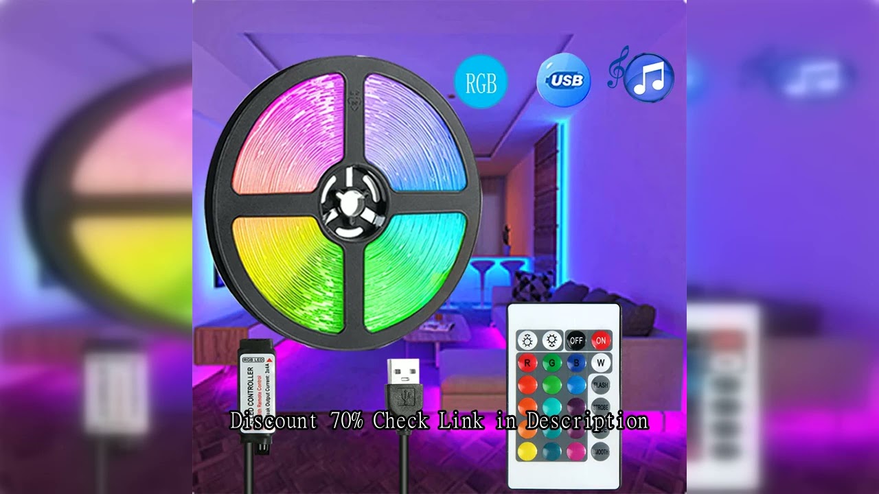 5V LED Strip Light RGB With USB 24Key Infrared Remote Control For Color Change Brightness SMD Suitab