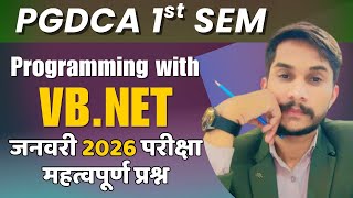 👉PGDCA 1st Semester VB.NET Important Questions | January 2026 | MCU 🔥