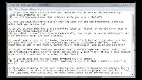 7 Questions For Theists (Christians/Jews/Muslims/etc.) - Video Responses Welcome