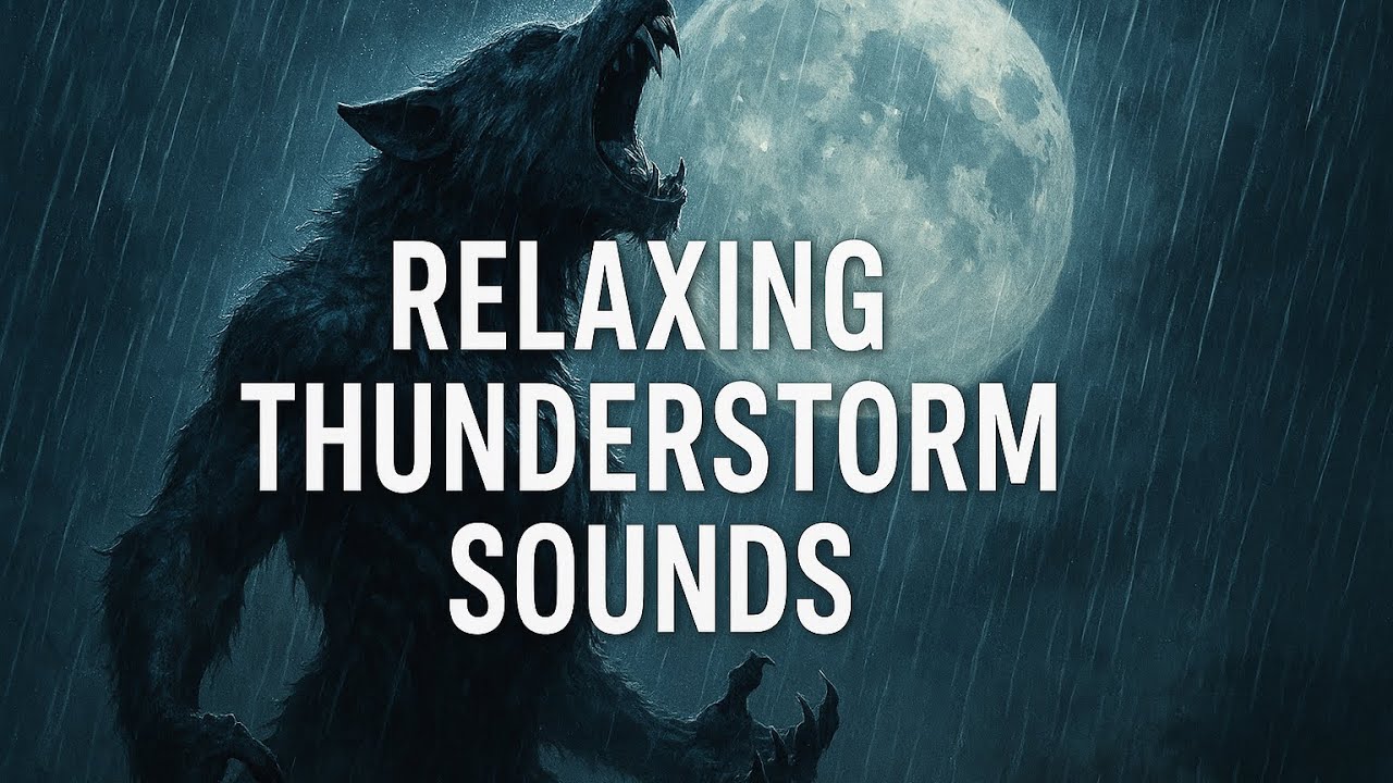 🐺 Werewolf Howling at the Moon 🌕 | Relaxing Thunderstorm Sounds for Sleep & Focus