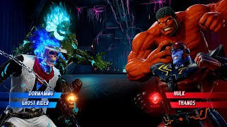 Dormammu & Ghost Rider vs Red Hulk & Red Thanos (Hardest AI) - Marvel vs Capcom Infinite