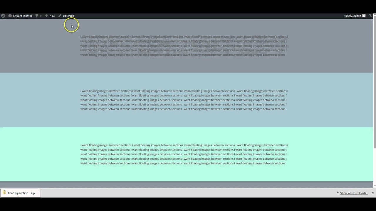 Divi Theme floating images between sections