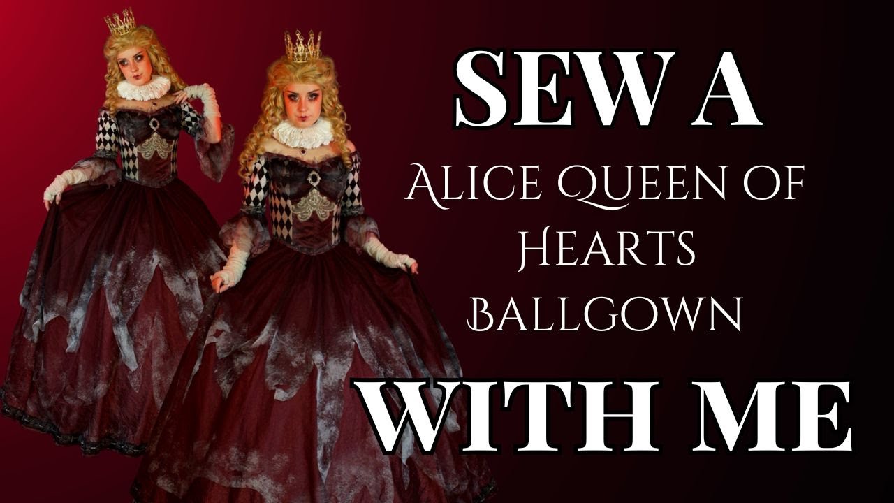 Sew a romantic gothic ballgown with me! Alice in Wonderland Inspired ❤️🐇 - Simplicity S3228 Tutorial