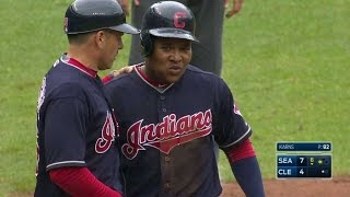 SEA@CLE: Ramirez doubles in a run, advances on error
